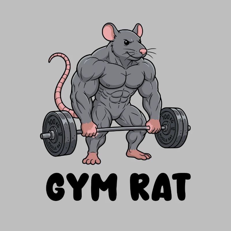 Muskulöse Ratte im Comic Stil