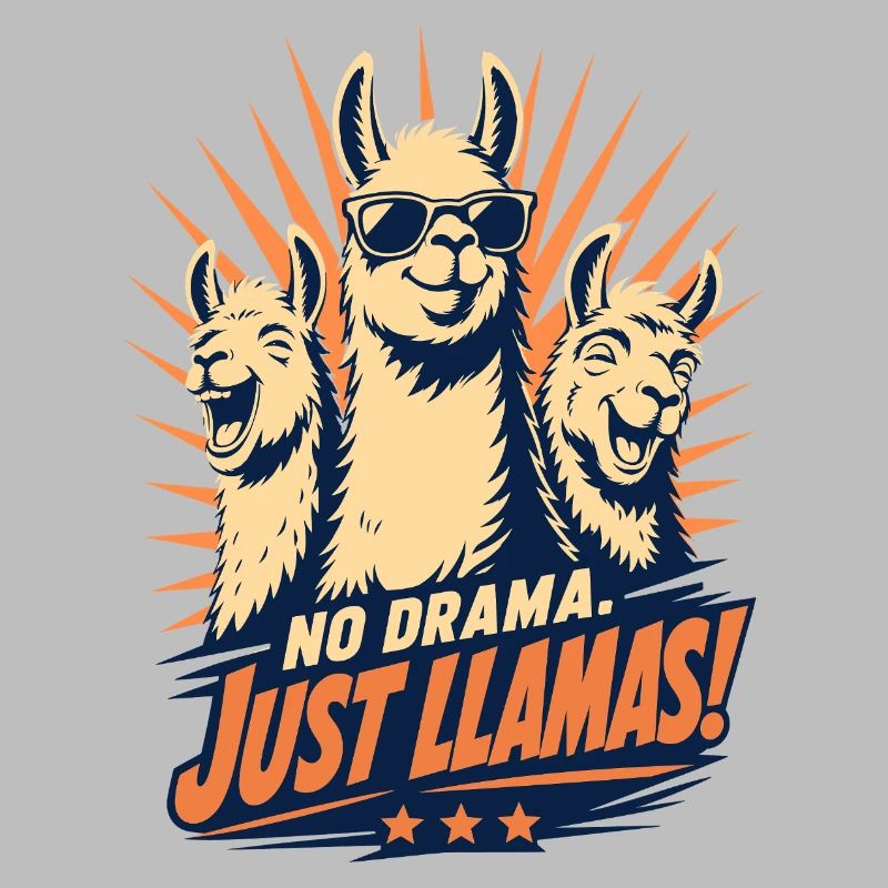 Pas de drame, juste Llama Cool Rétro
