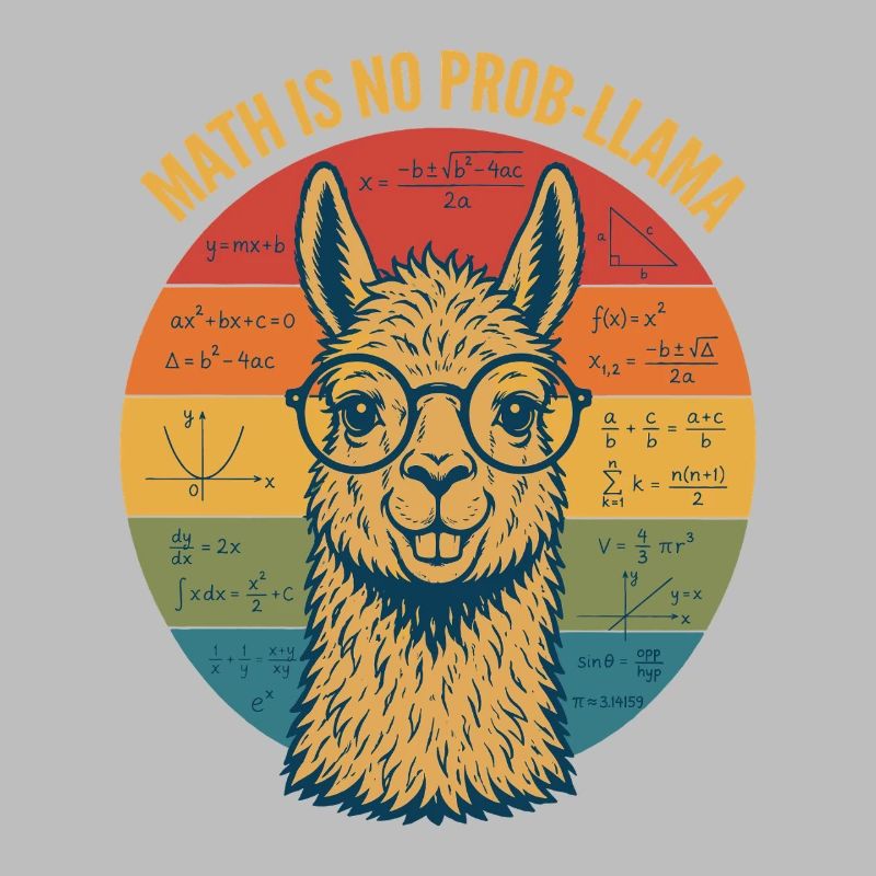 Math Is No Prob-Llama Mathe Lehrer Shirt