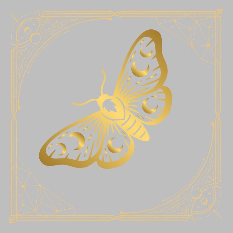 Golden Butterfly in Art Deco Frame