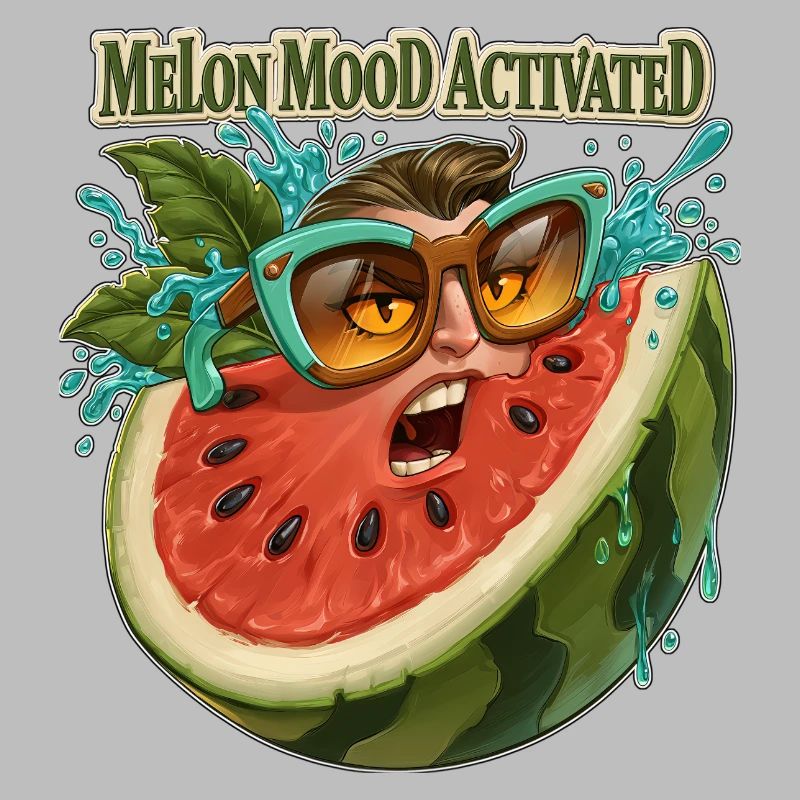 Visage drôle de pastèque activé par l’humeur de melon