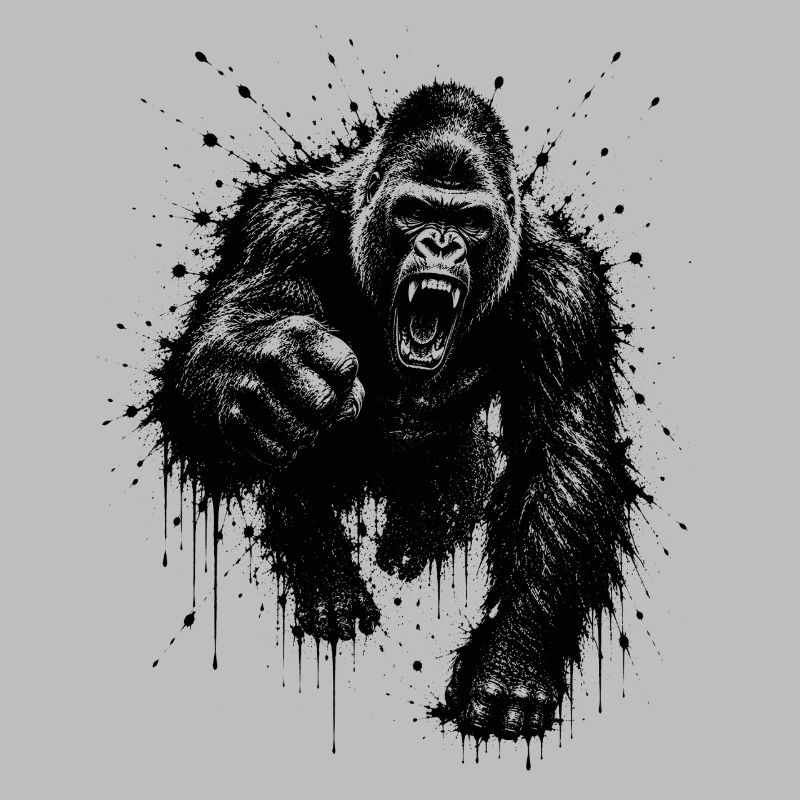 Dark Gorilla Spray Print
