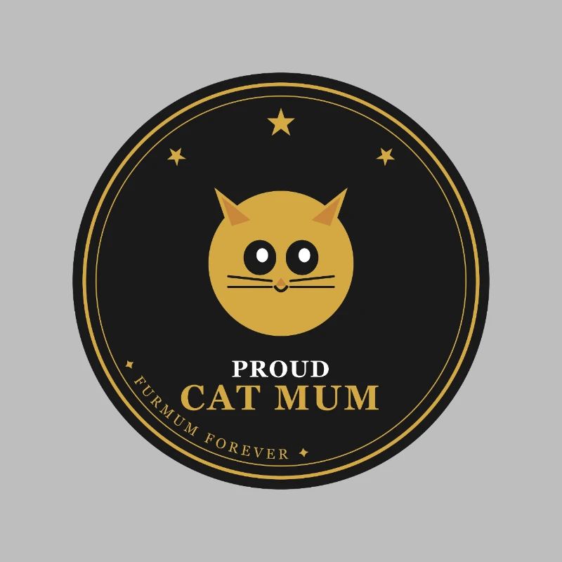 Stolze Katzenmama-Emblem