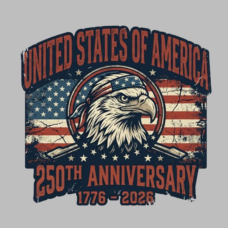 Aigle devant le drapeau américain – États-Unis 250 ans