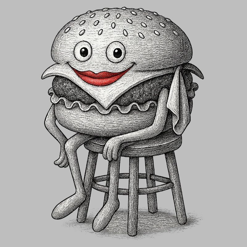 Whimsical Hamburger 