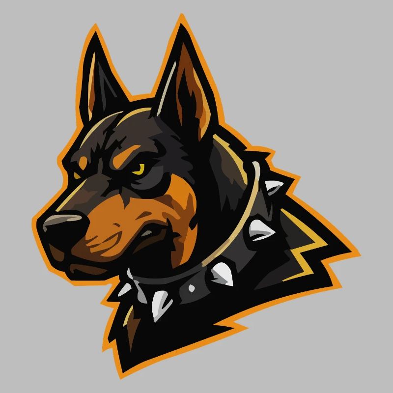Doberman avec collier à pointes
