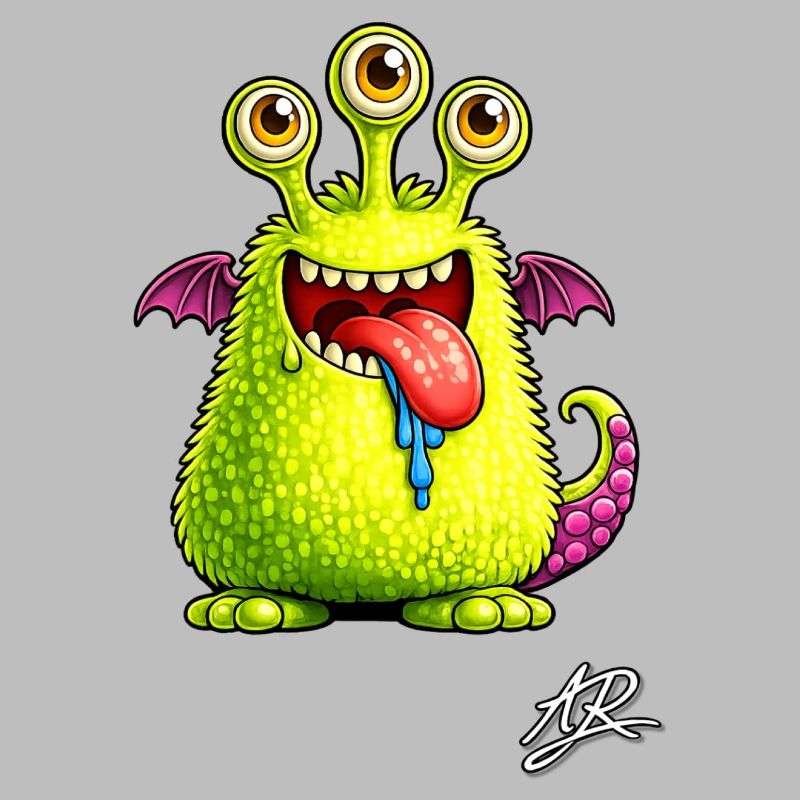 Grünes Dreiäugiges Monster