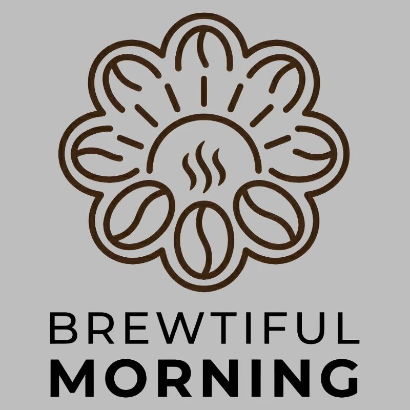Matin Brewtiful - Logo du café qui dit le haricot