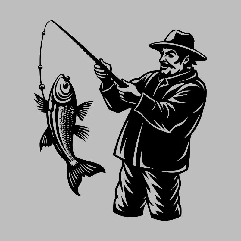 Fisherman caught a fish