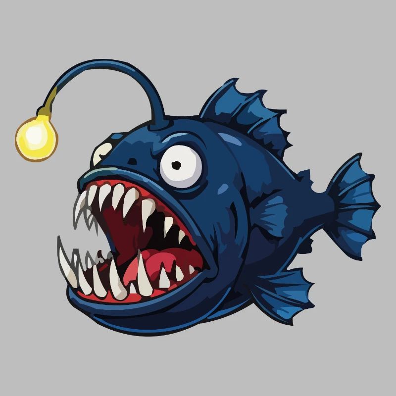Deep-sea frogfish with light