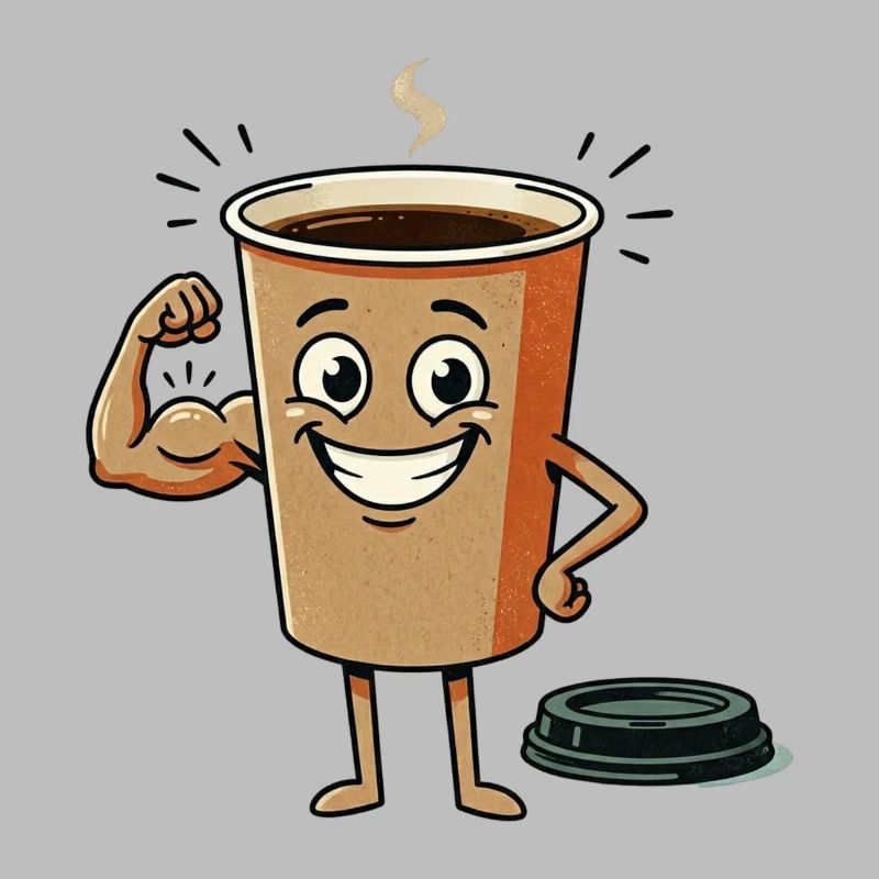 Energetische Kaffeetasse Figur