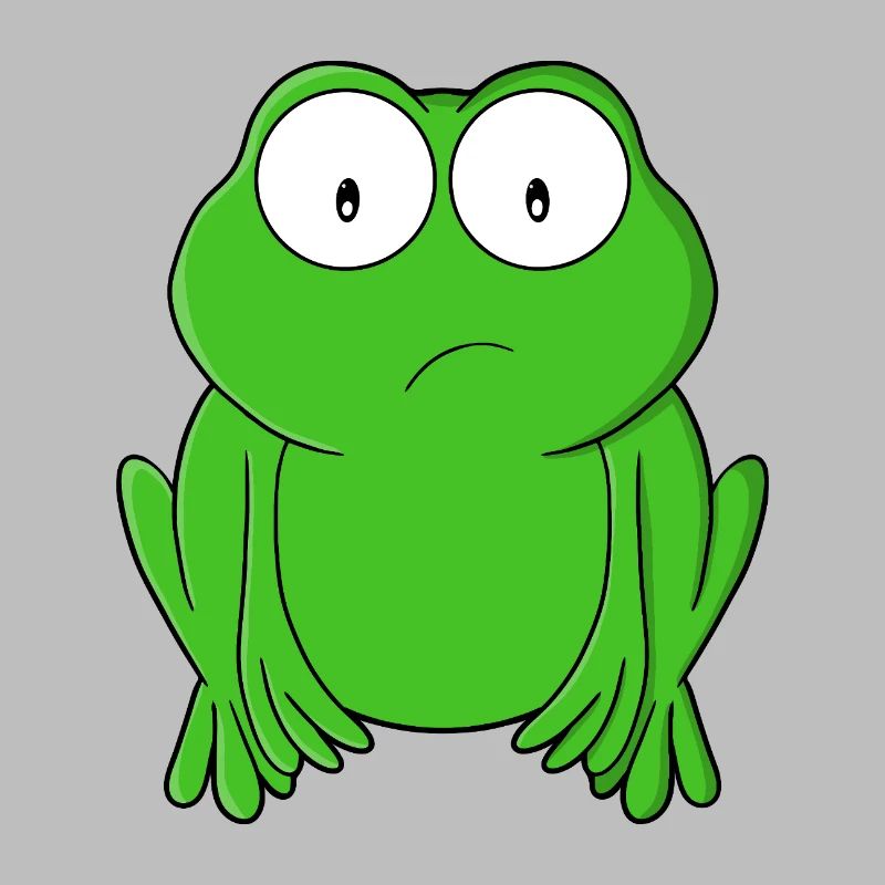 Smaragdfrosch Sorge mit weit aufgerissenen Augen