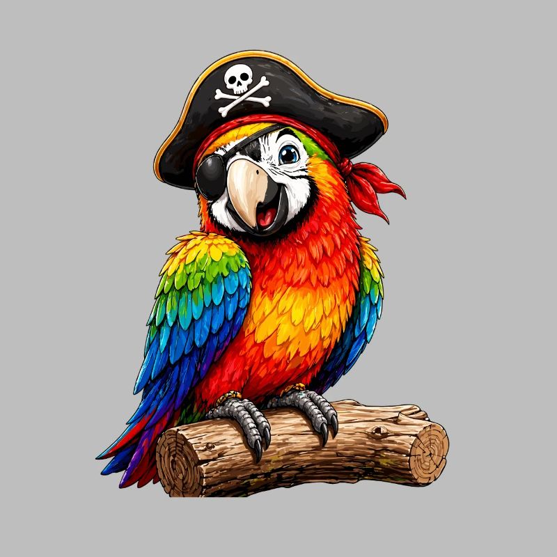 Perroquet pirate coloré avec cache-œil pour enfants