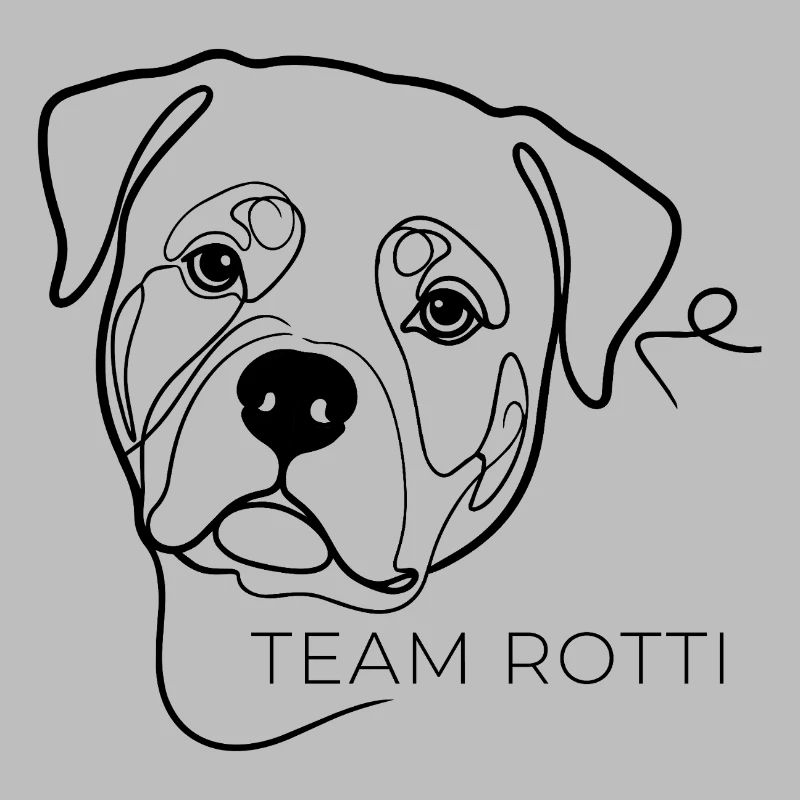 Chien rottweiler de l’équipe Rotti One Line Art