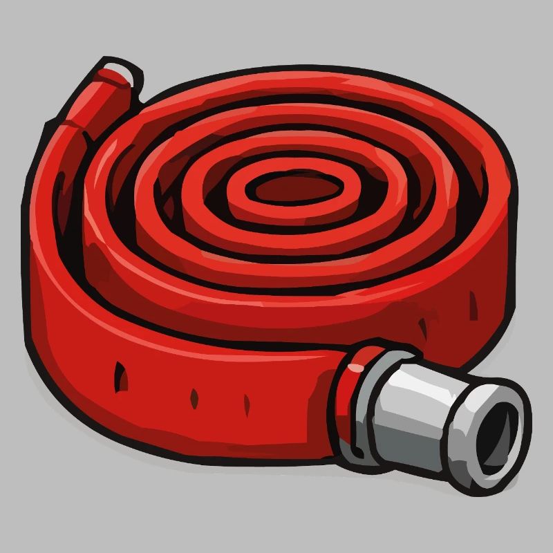 Coiled fire hose