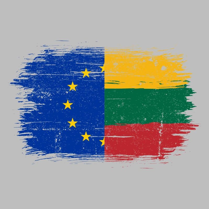 Mélange de drapeaux de l’UE et de la Lituanie
