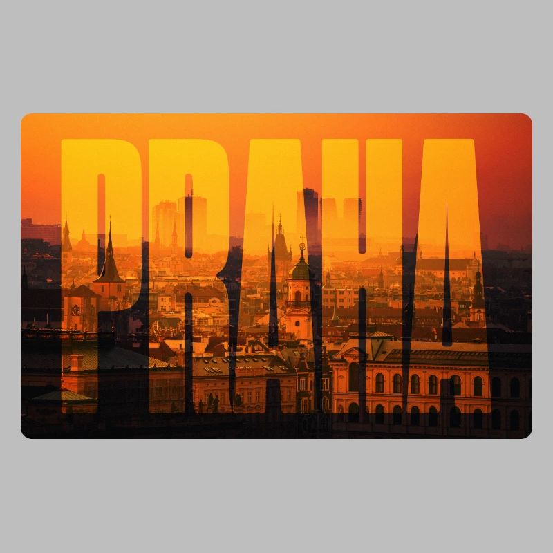 Prague Sunset Skyline