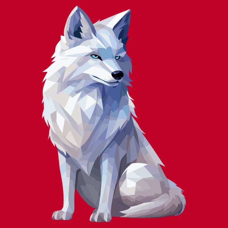Arctic fox in polygon style