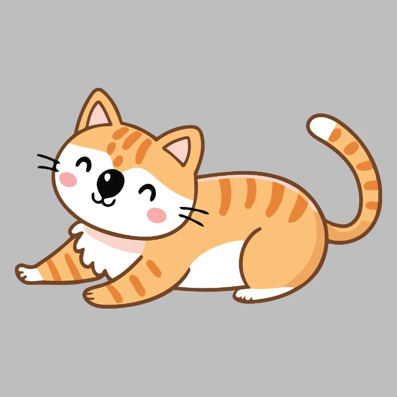 Orange kitten in relaxed pose