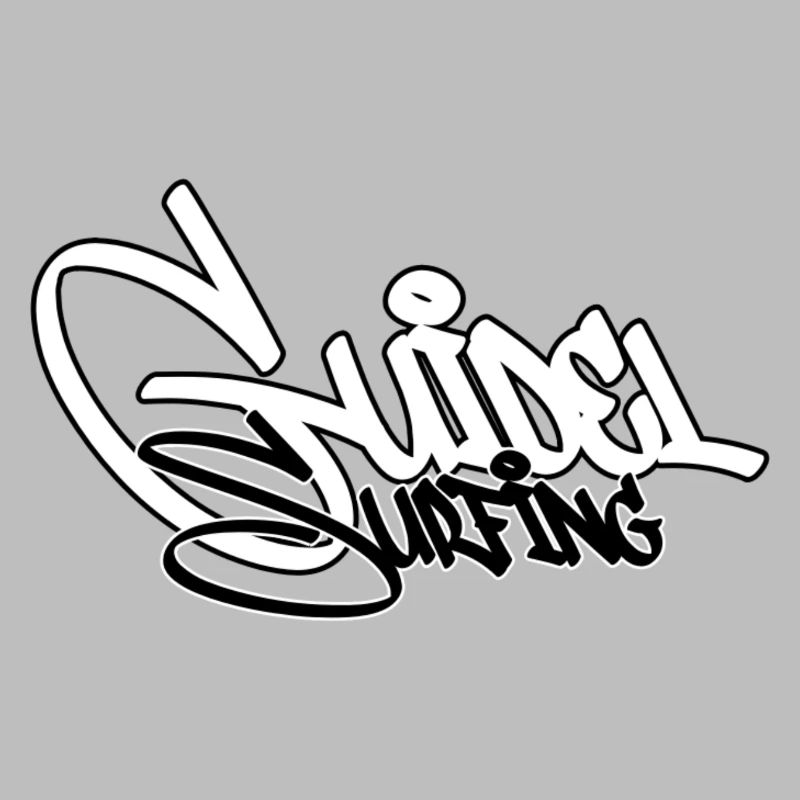 Surfen Graffiti Schwarz