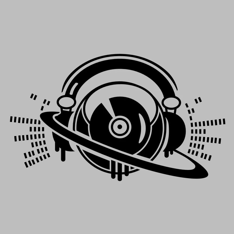 DJ- Plattenpult mit Kopfhörer Logo