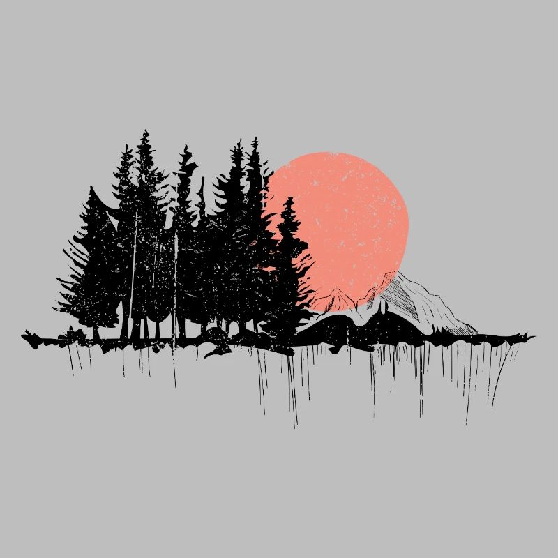 Conception de silhouette de forêt nocturne