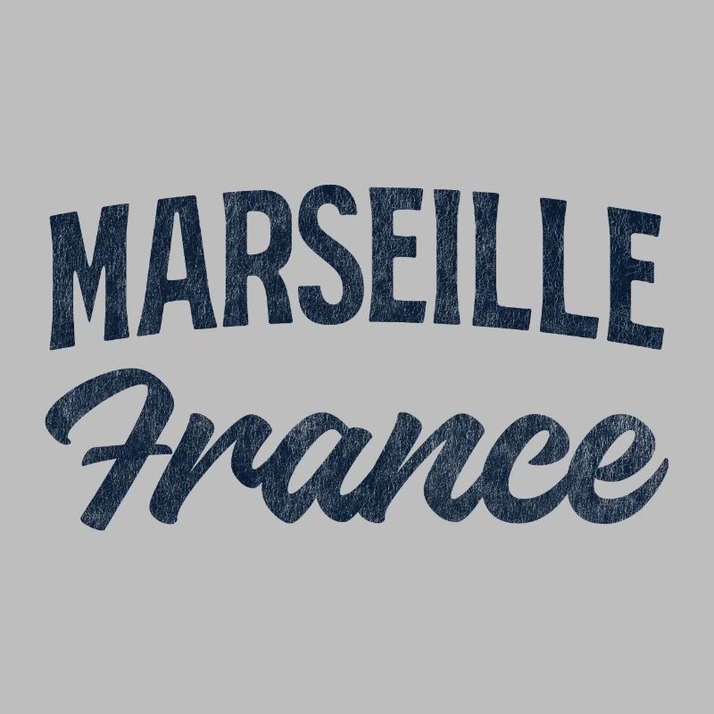Marseille Frankreich Retro Script