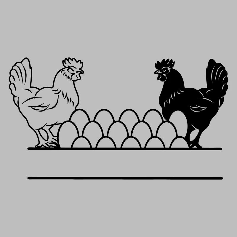 Hähnchen dunkles und helles Monogramm