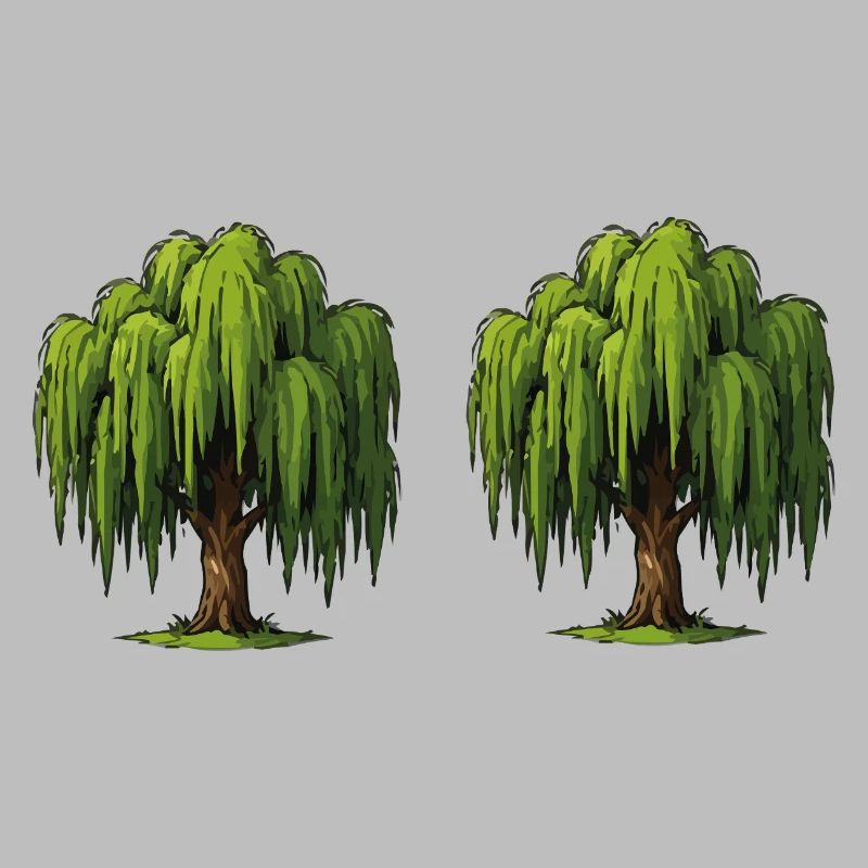 Double Willow Tree Scene