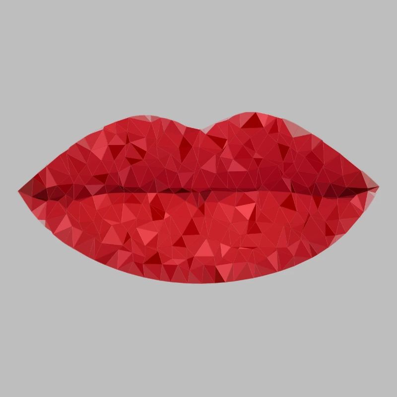 Intense Red Geometric Lips