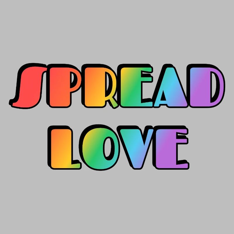Spread Love Rainbow Typography
