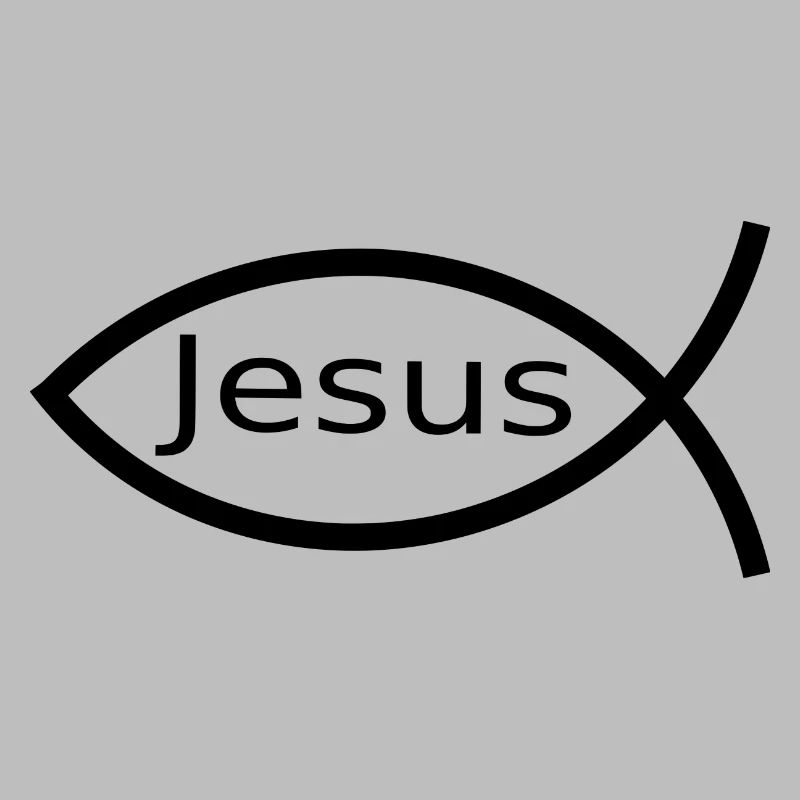 Jésus Poisson Ichthys Noir Poisson Poisson