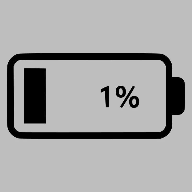 Empty battery battery 1%