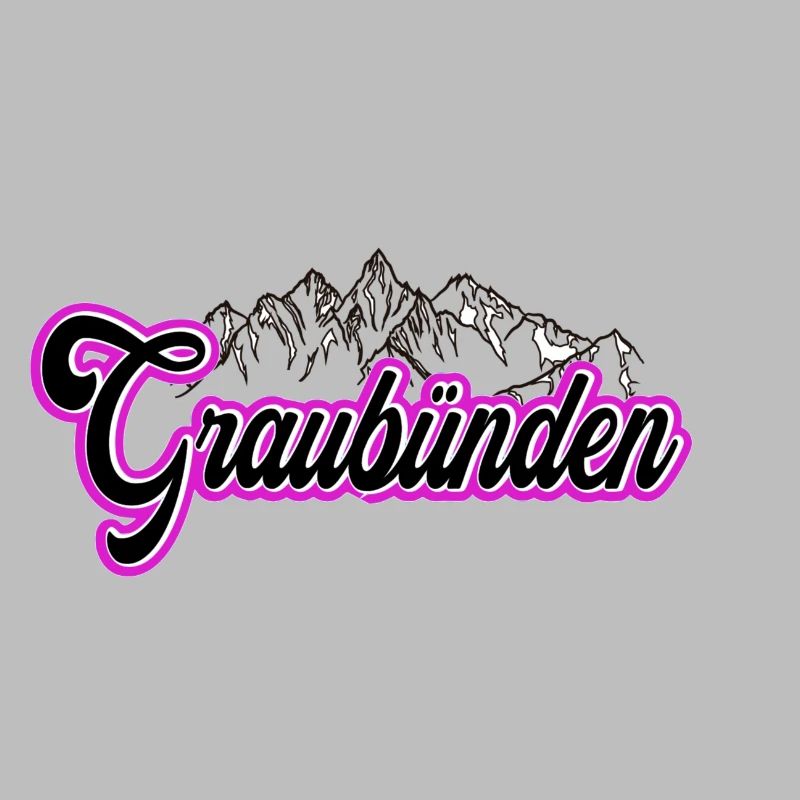 Graubünden Berglandschaft Schrift