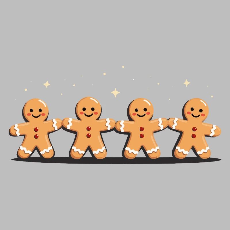 Gingerbread Quartet Holiday Charm