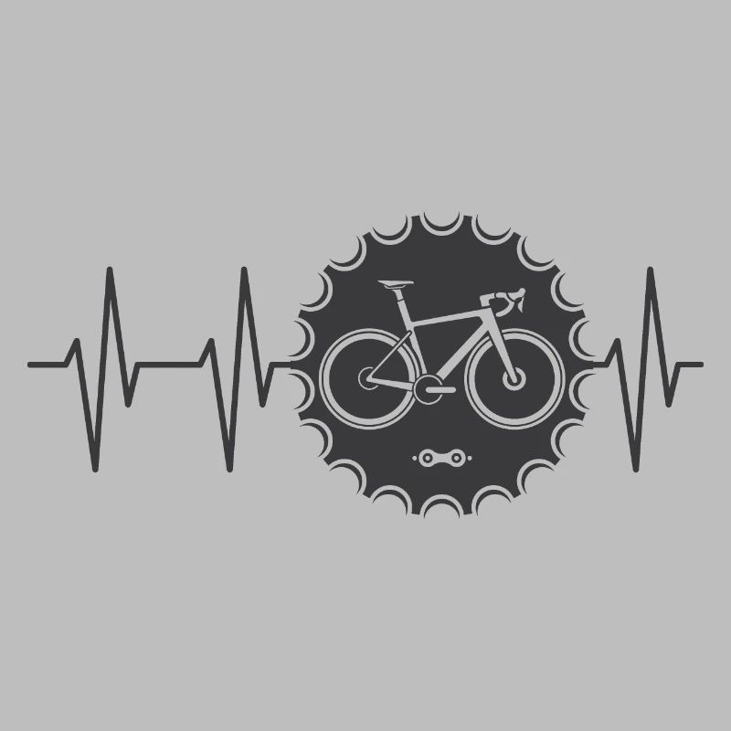 logo de vélo pulse avec pignon Icône de tour de vélo d’équipe