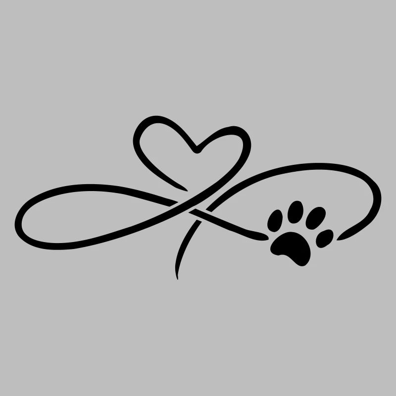 Infinity Herz mit Pfote Katze Hund