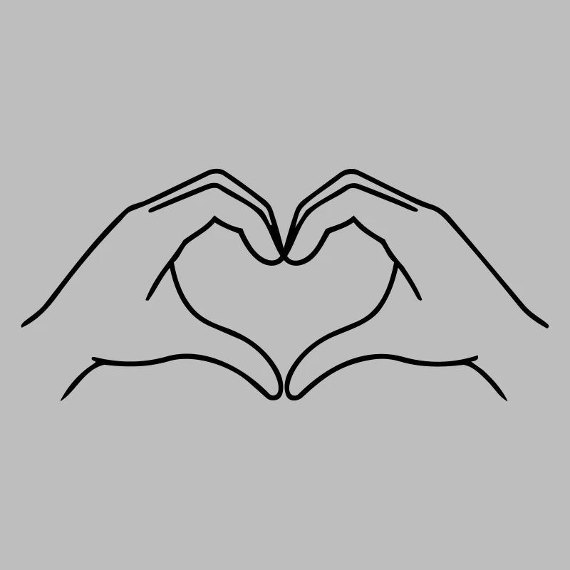 Heart Hands Line Art | K-Pop Love