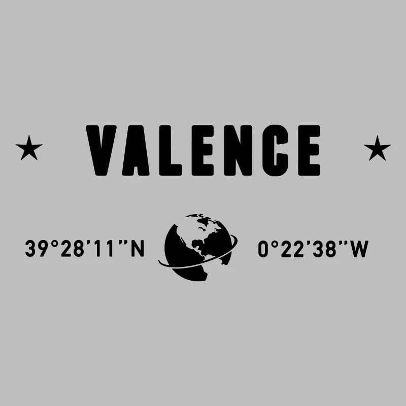Valence, Espagne, coordonnées GPS, globe