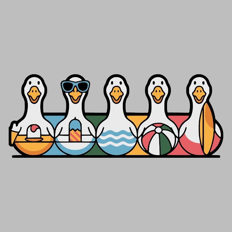 Rangée d’oies d’été