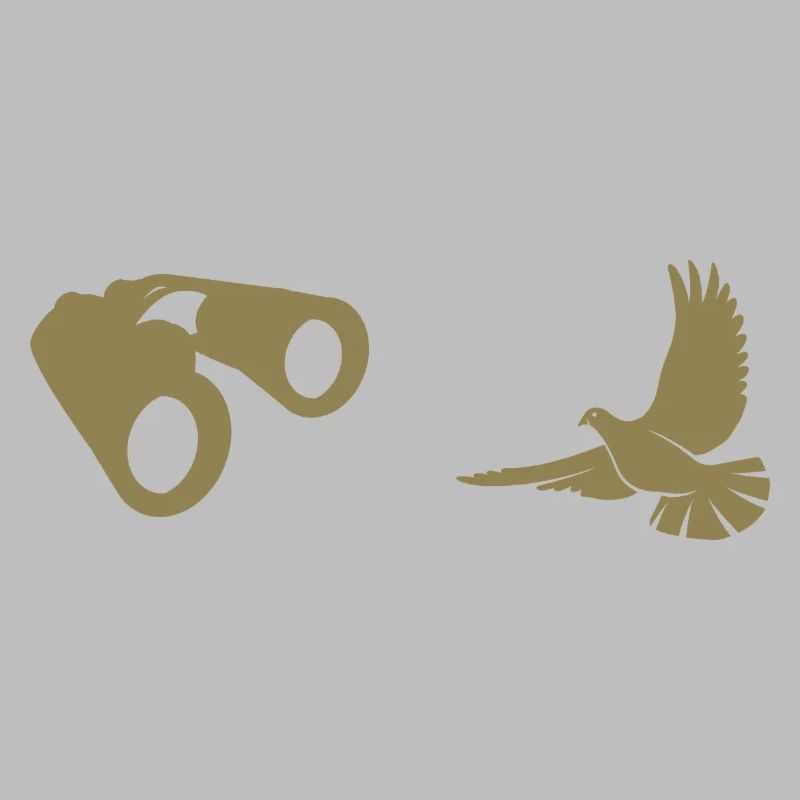 Minimalist Bird Watching Silhouette