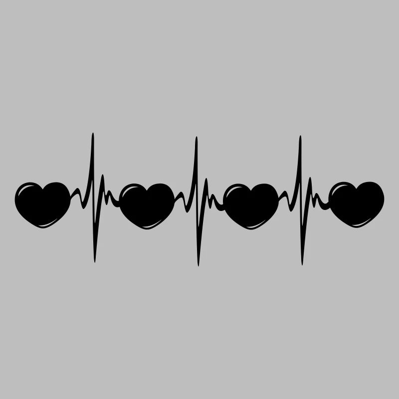 Heart rate with small hearts cardio ECG