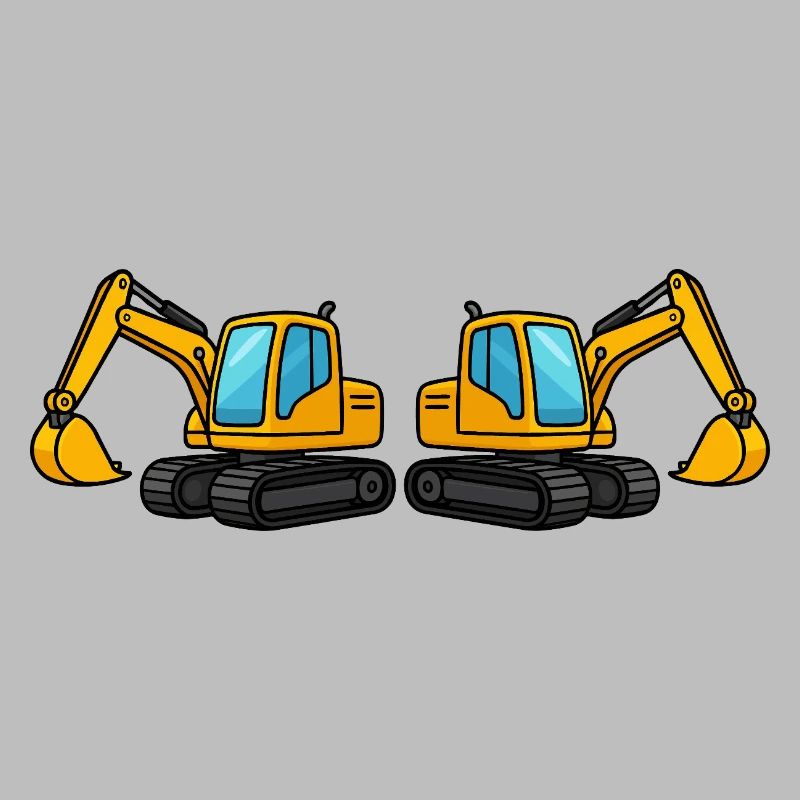 Silhouette de machine de construction double