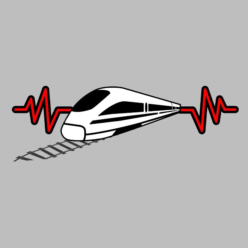 Heartbeat avec train - cheminot, conducteur de train conception