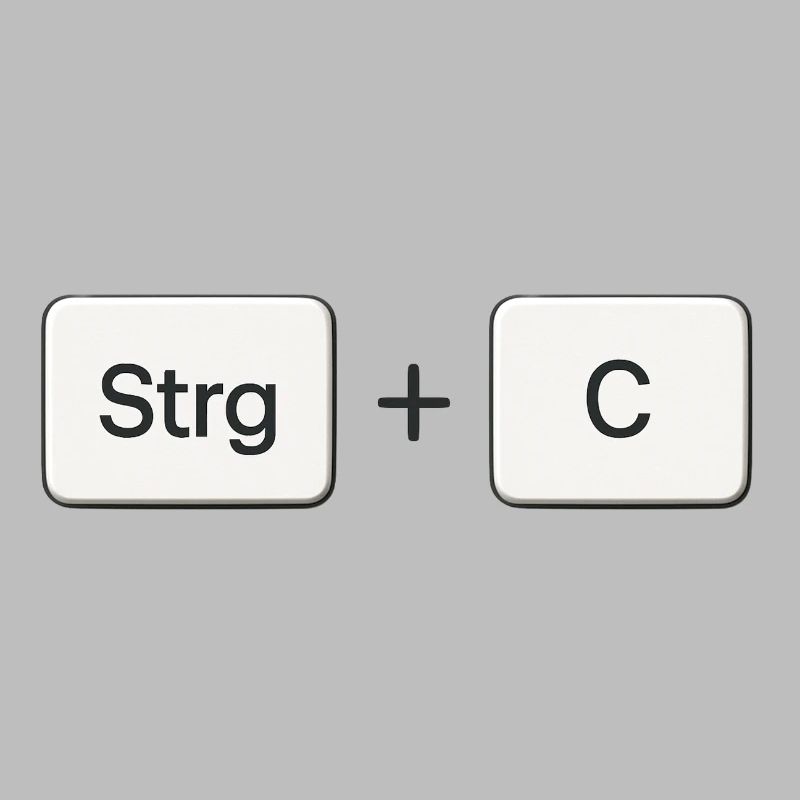 Combinaison de touches Copy Ctrl + C