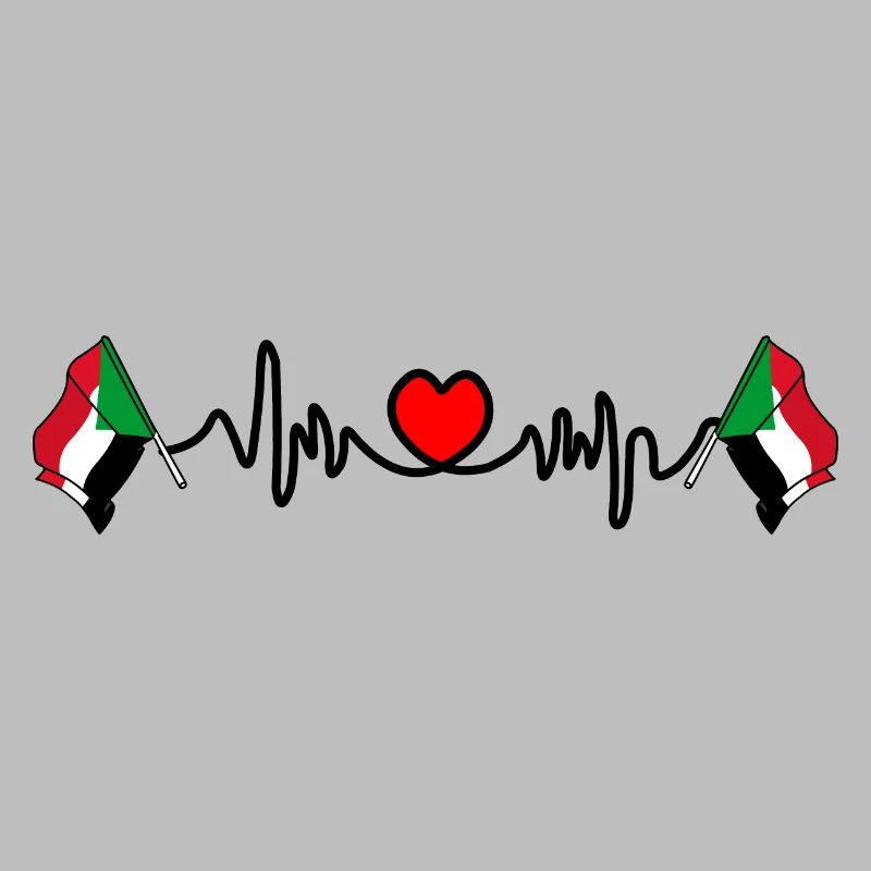 Herzfrequenz Cardio Flagge Sudan