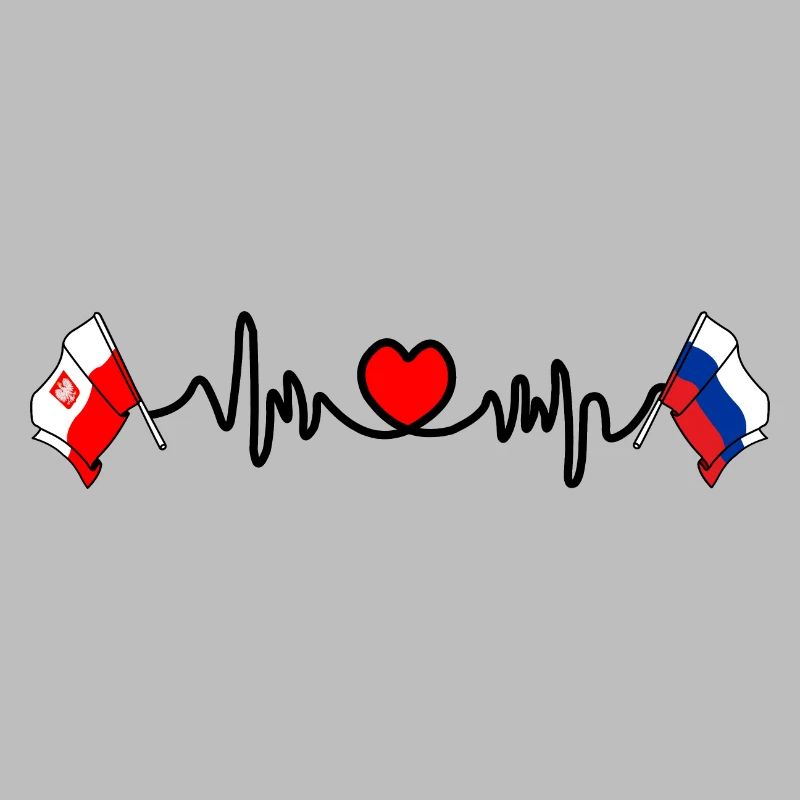 Cardio cardiaque Drapeau Pologne, Russie