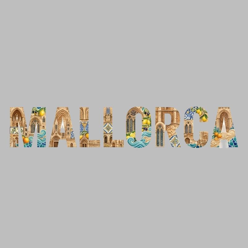 Mallorca Typography with Mediterranean Architecture
