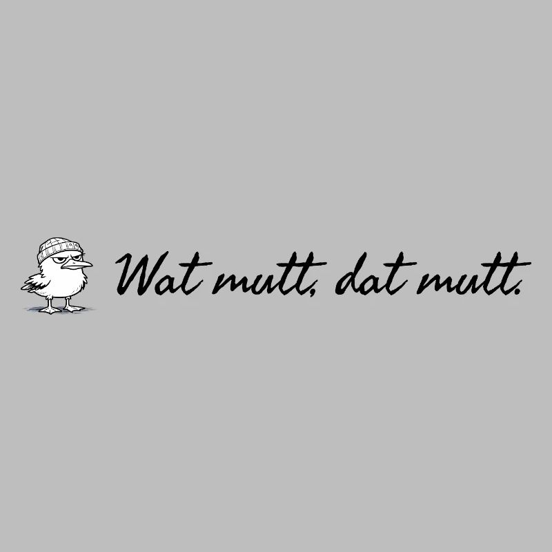 Wat mutt dat mutt plattdeutscher Spruch mit Möwe