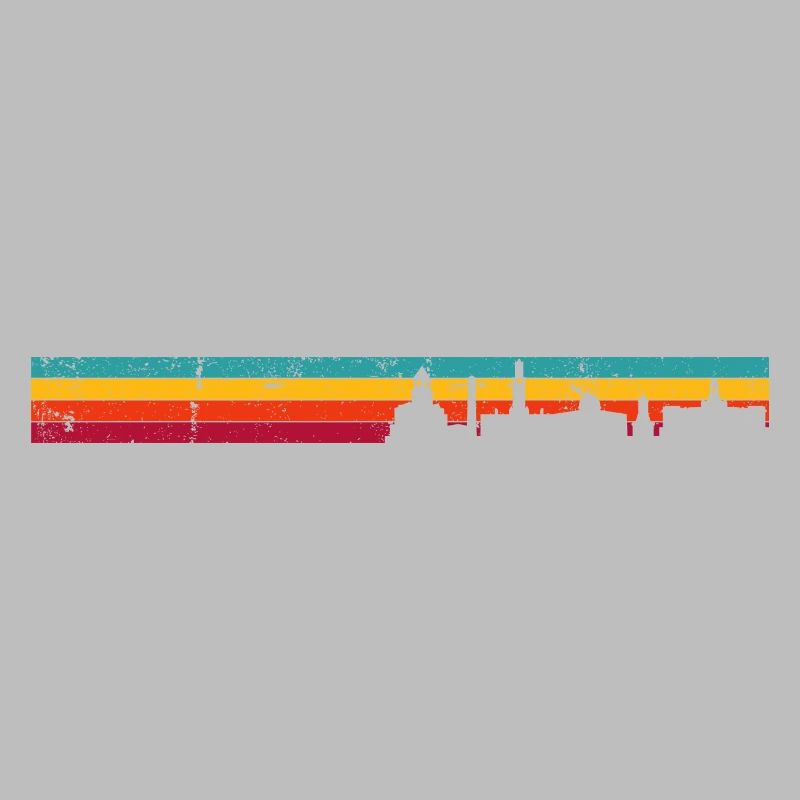 Retro Sunset Skyline Stripes